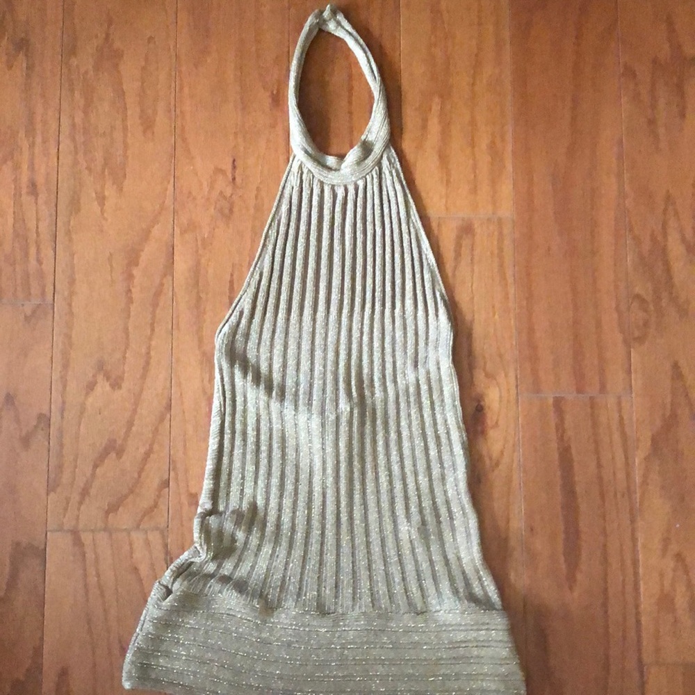 Gold Lame Halter Top